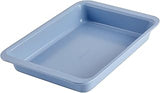 Farberware Easy Solutions Nonstick Bakeware Rectangular Cake Pan, 9 Inch x 13 Inch with Portion Marks - Blue