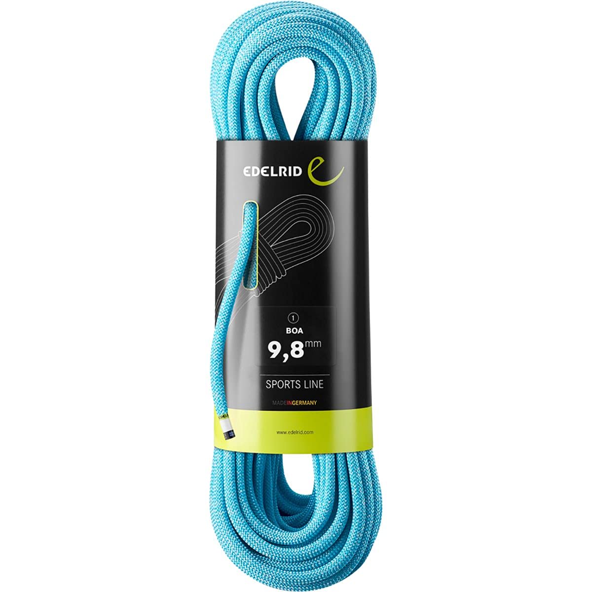 Boa 9.8mm Dynamic Climbing Rope - Blue 70m by EDELRID – Nylon/Polyester (Core) + Plastic/Rubber (Sheath), Blue, Model 710790703000