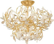 Hudson Valley Lighting 4454-VGL MAYBROOK - 4 Light Semi Flush - 12.25 Inches Tall and 22 Inches Wide - Vintage Gold Leaf