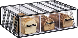 Portland Collection – Bread Display – 22.25W x 14.75D x 7H – Black Wire, Acrylic