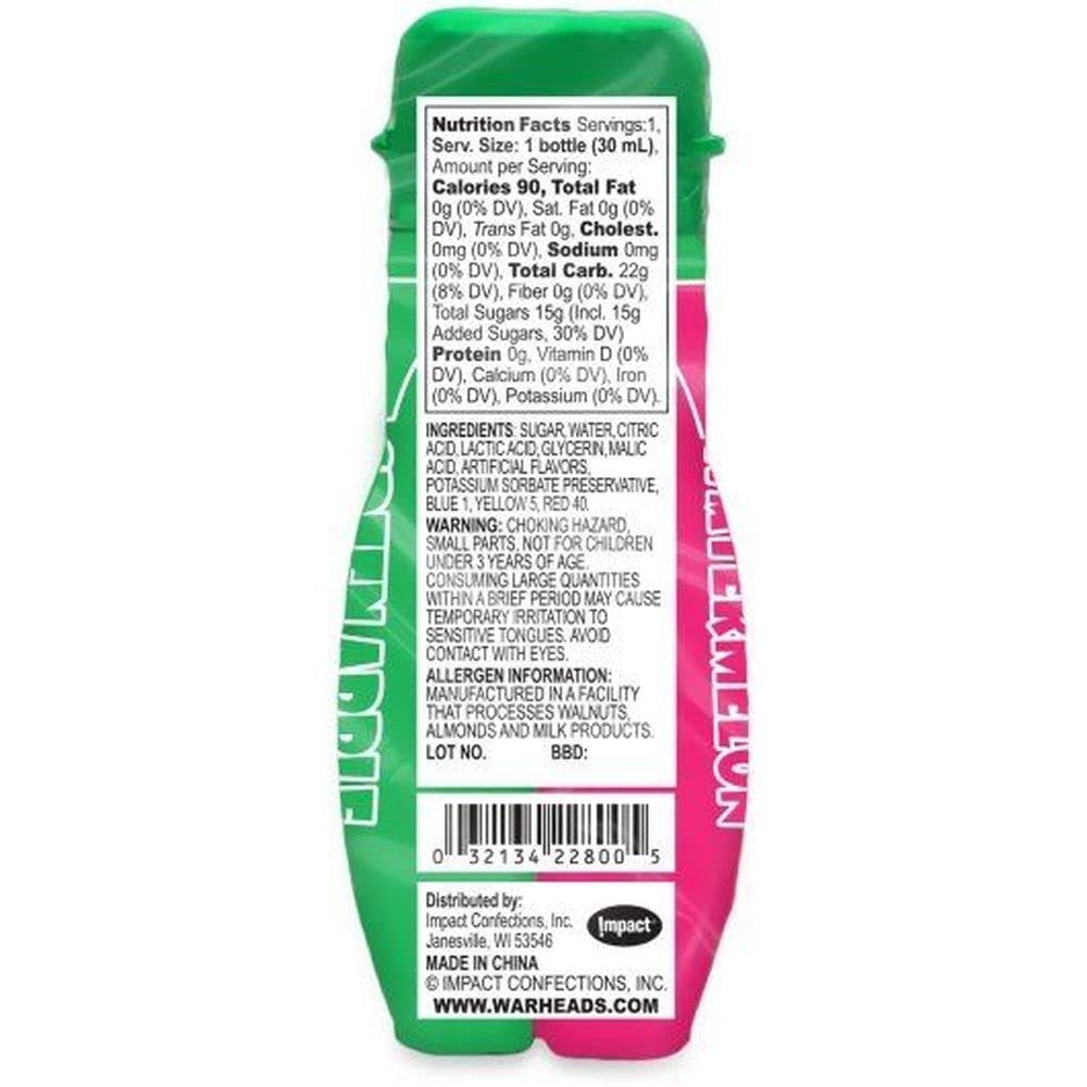 Warheads Assorted Double Drops Liquid Candy by Impact Confections – Pack of 192
