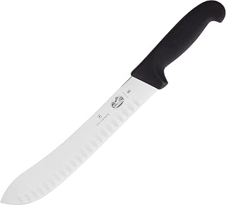 Victorinox Swiss Army Cutlery Fibrox Pro Butcher Knife, Granton Edge, 10-Inch, Multicolor (47638)