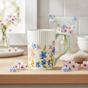 Lylah Mug (Painted Garden) by 10 Strawberry Street – Large, 17.0 fluid_ounces, Ceramic, Painted Garden, Pack of 4