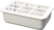 Coldmaster 6" Deep Insulated Food Pan with Organizer by Carlisle FoodService Products – Full-Size, 24.1 quarts, Plastic, White, Model CM104902