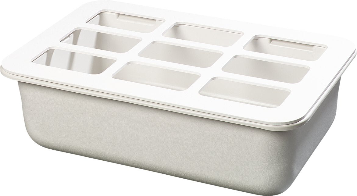 Coldmaster 6" Deep Insulated Food Pan with Organizer by Carlisle FoodService Products – Full-Size, 24.1 quarts, Plastic, White, Model CM104902