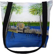 Betsy Drake TY170S 13 x 13 in. Sunset Beach NC Bridge Small Tote Bag