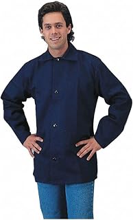 Tillman 6230B 30" 9 oz. Navy Blue FR Cotton Welding Jacket, 4X-Large