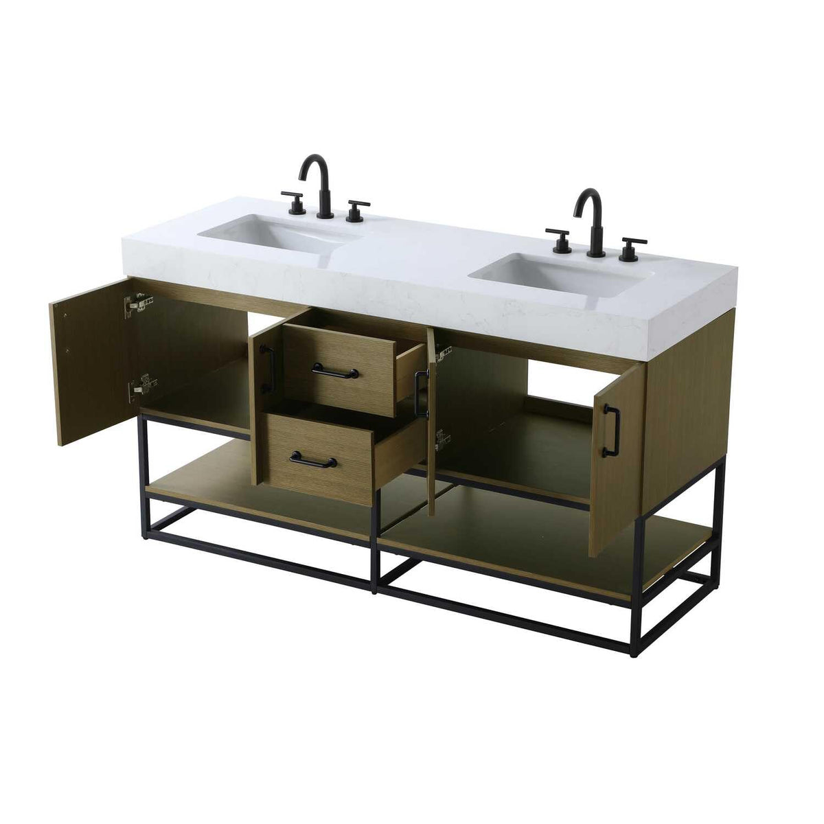 Caroline Bathroom Vanity Chestnut Brown by Lighting Design – Wood, Chestnut Brown, Model VF29260DMCB