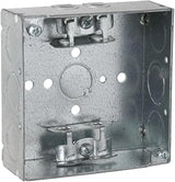 RACO 213 Square Box, 1-1/2-Inch Depth, AC/MC/Flex, 1/2-Inch Knock-Out, 4-Inch (Pack of 50)