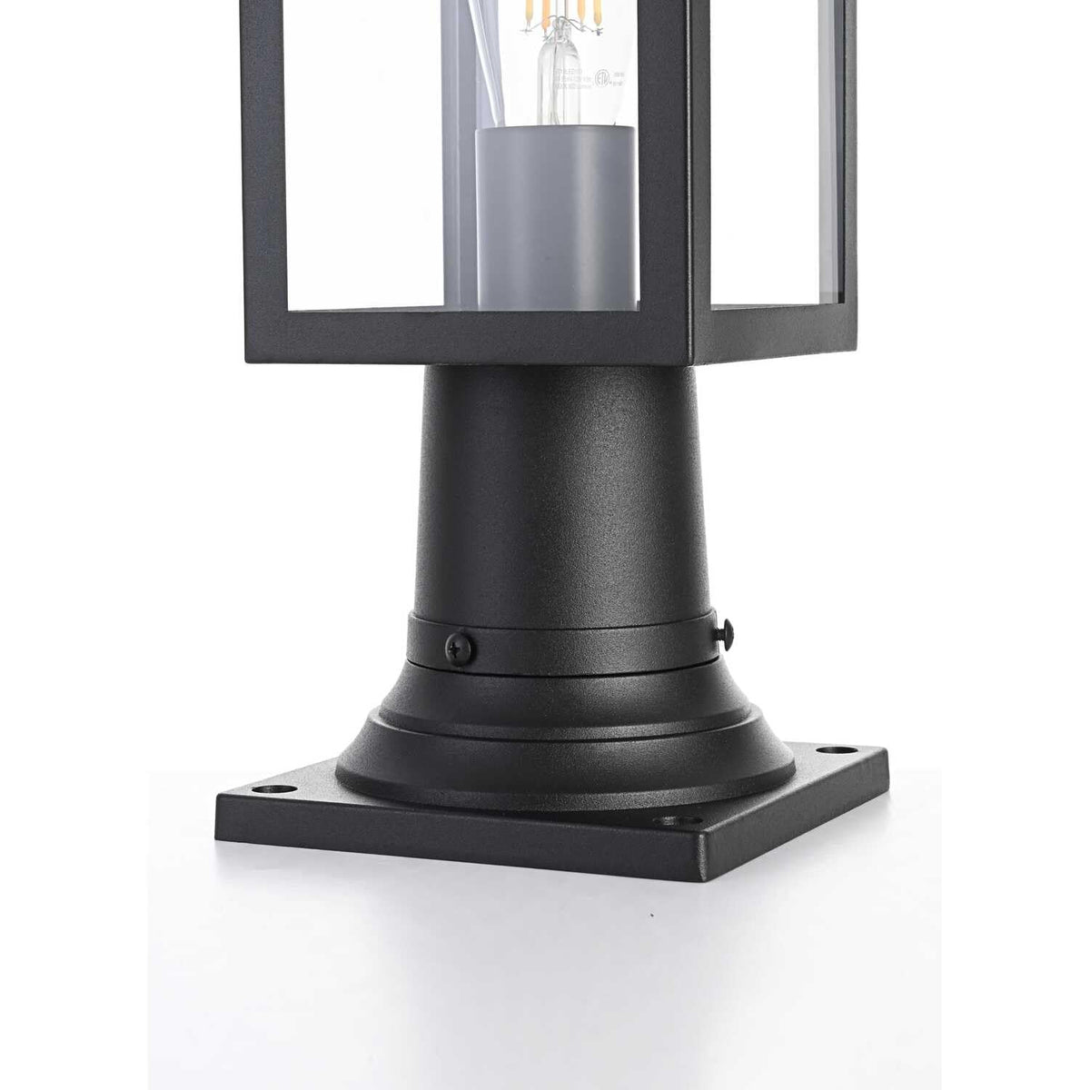 Mercer One Light Outdoor Post Mount Black by Lighting Design – Iron, Black, Model OD313P18BK