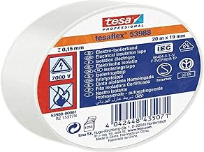tesa 53988-00061-00 Insulation Tape 53988 White (L x W) 20 m x 19 mm Pack of 3