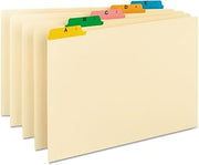 SMEAD 52180 Recycled Top Tab File Guides, Alpha, 1/5 Tab, Manila/Color, Legal (Set of 25)