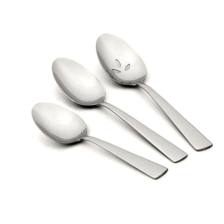 Nocha Everyday Flatware Serving Spoons by Oneida – Set of 3, 18/0 Stainless Steel, Silverware Set, Pack of 3, Model H098003F