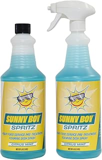 Apter Industries Sunny Boy Spritz | Heavy-Duty Foaming Dish Spray | Tackles Grease & Food Debris | Pre-Treatment Cleaner | Over 1500 Sprays per Bottle | Citrus Mint