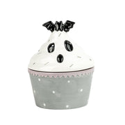 Bat Cupcake Canister by 10 Strawberry Street – Small, 9.0 fluid_ounces, Dolomite, Grey & White, Model DS-BTC-29-30-002
