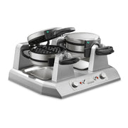 Waring Belgian Double Side by Side Waffle Maker | 120V, 1400W / 4 Head / Staineless Waffle Irons