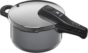 WMF W0516455290 Pressure Cooker, 1.6 gal (4.5 L), Compatible with Gas Fire, Fusion Tech Mineral, 2 Levels, Pressure Setting, Platinum