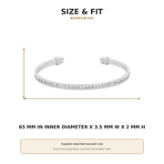 Channel-Set Clear Crystal Open Cuff Bracelet by Generic – Small, Metal, Rhodium, Model BC00072R-C02