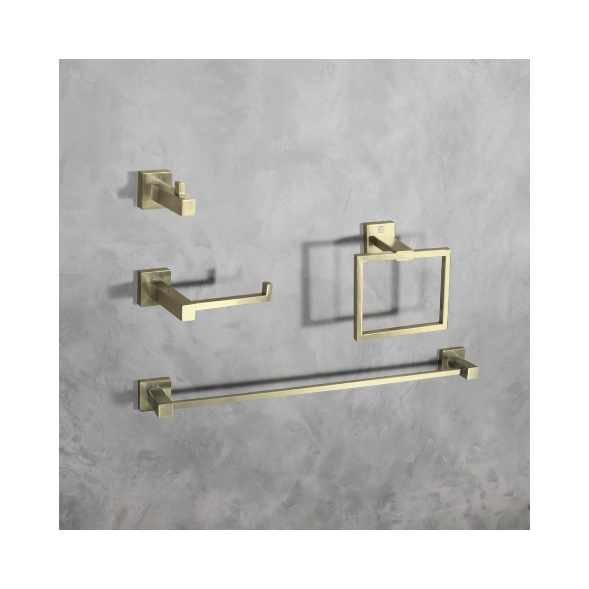 Isla 4-Pc Stainless Steel Hardware Set in Gold by Elegant Kitchen and Bath – Stainless Steel, Gold, Model HWB-12S4BGD