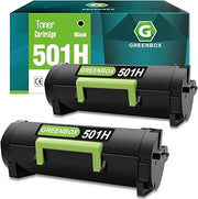 GREENBOX 50F1H00 501H Toner Cartridge for MS310d MS310dn Printer, 2 Black | 50F1H00 Toner Cartridge, Replacement for Lexmark MS310d MS310dn MS312dn MS315dn MS410dn MS415dn MS510dn Printer