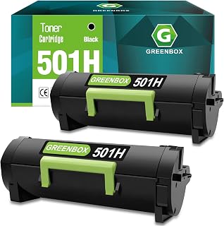 GREENBOX 50F1H00 501H Toner Cartridge for MS310d MS310dn Printer, 2 Black | 50F1H00 Toner Cartridge, Replacement for Lexmark MS310d MS310dn MS312dn MS315dn MS410dn MS415dn MS510dn Printer