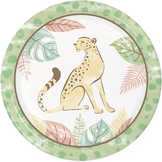 Creative Converting Safari Baby Animal Cheetah Dessert Plates, 8 Count