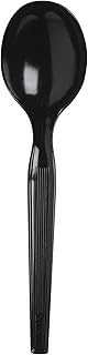 Dixie 5.75" Medium-Weight Polystyrene Plastic Soup Spoon by GP PRO (Georgia-Pacific), Black, SM517, (Case of 1,000), 1 Box/Case