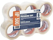 Shurtape HP 500 Heavy Duty Hot Melt Shipping and Packaging Tape, for Hand or Automated Sealing, 72mm x 50 Meters Per Roll, Clear, 6-Roll Pack (207775)