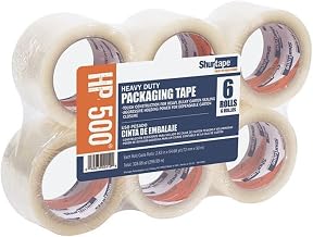Shurtape HP 500 Heavy Duty Hot Melt Shipping and Packaging Tape, for Hand or Automated Sealing, 72mm x 50 Meters Per Roll, Clear, 6-Roll Pack (207775)