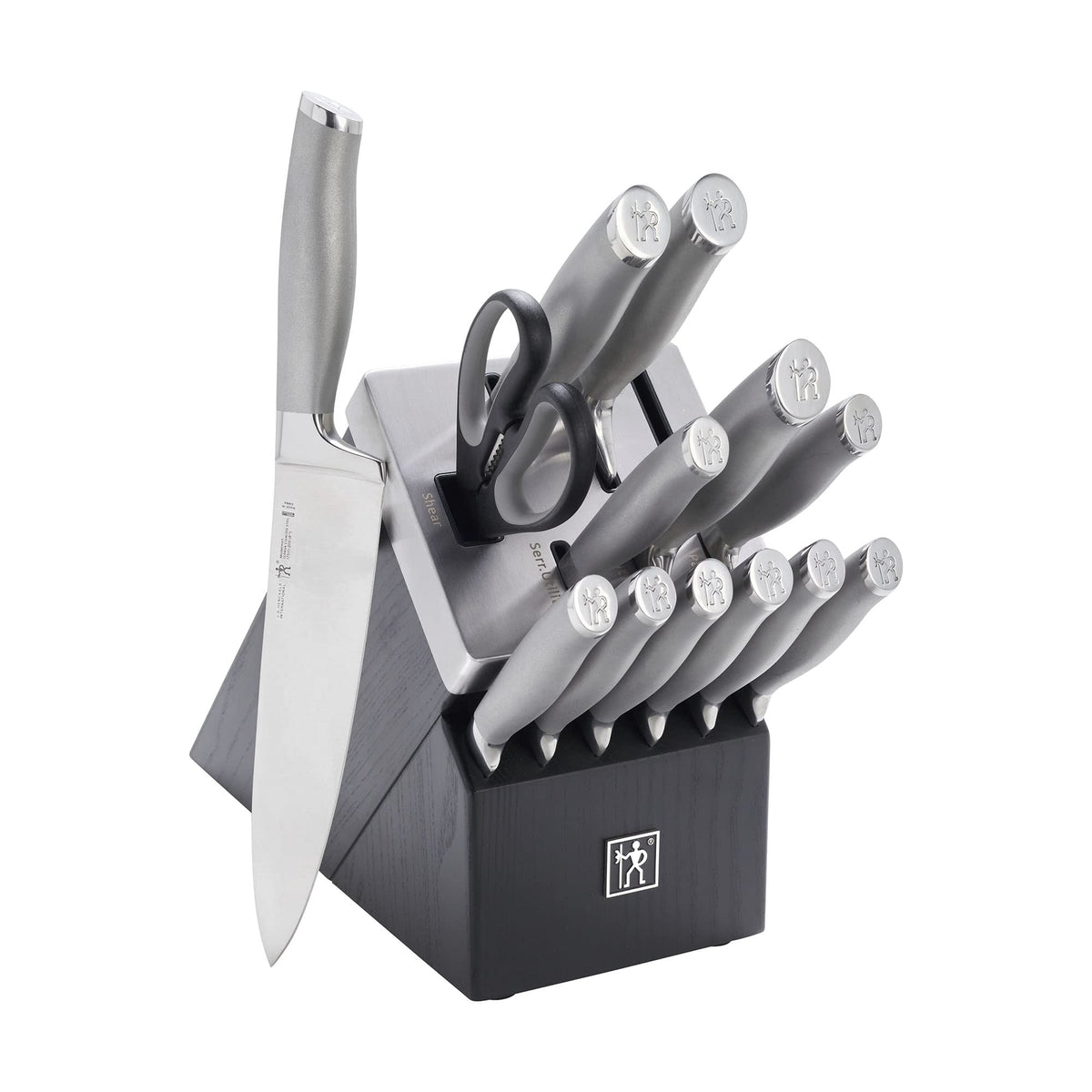 Modernist 14-pc Self-Sharpening Knife Block Set - Black by HENCKELS – 14-pc, Stainless Steel, Black, Model 1020149