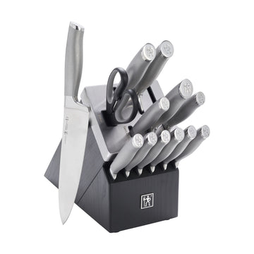 Modernist 14-pc Self-Sharpening Knife Block Set - Black by HENCKELS – 14-pc, Stainless Steel, Black, Model 1020149