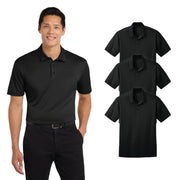 Silk Touch Performance Polo Shirt by Port Authority – Small, Black, Pack of 3, Model K540