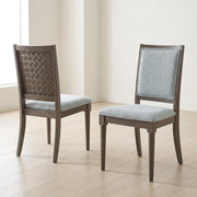 Polyester-Upholstered Mid-Century Modern Dining Side Chair Set of by Furnifact – Wood, Brown, Pack of 2