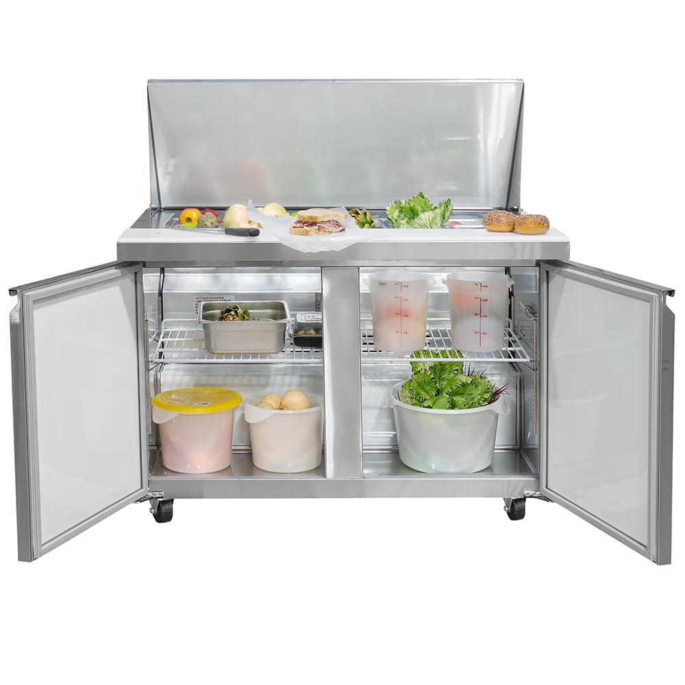 46 7/8" Mega Top Sandwich/Salad Prep Table w/Refrigerated Base by MOTAK – 51.97x38.98x49.21, In Description, Check Images, Model MST-48-18-X