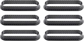Silikomart Tarte Ring Oblong Heat-Resistant Perforated Plastic Oblong Cutting Ring 5.74 Inch x 1.33 Inch x 0.78 Inch high, 6 Pieces