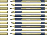 Schneider ML05001066 Metallic Rollerball Pens (Stroke Width 0.4 mm, Highly Metallic Ink, Quick-Drying, Casing made from 88% Bio-Based Plastic) Pack of 10 in the colour metallic gold
