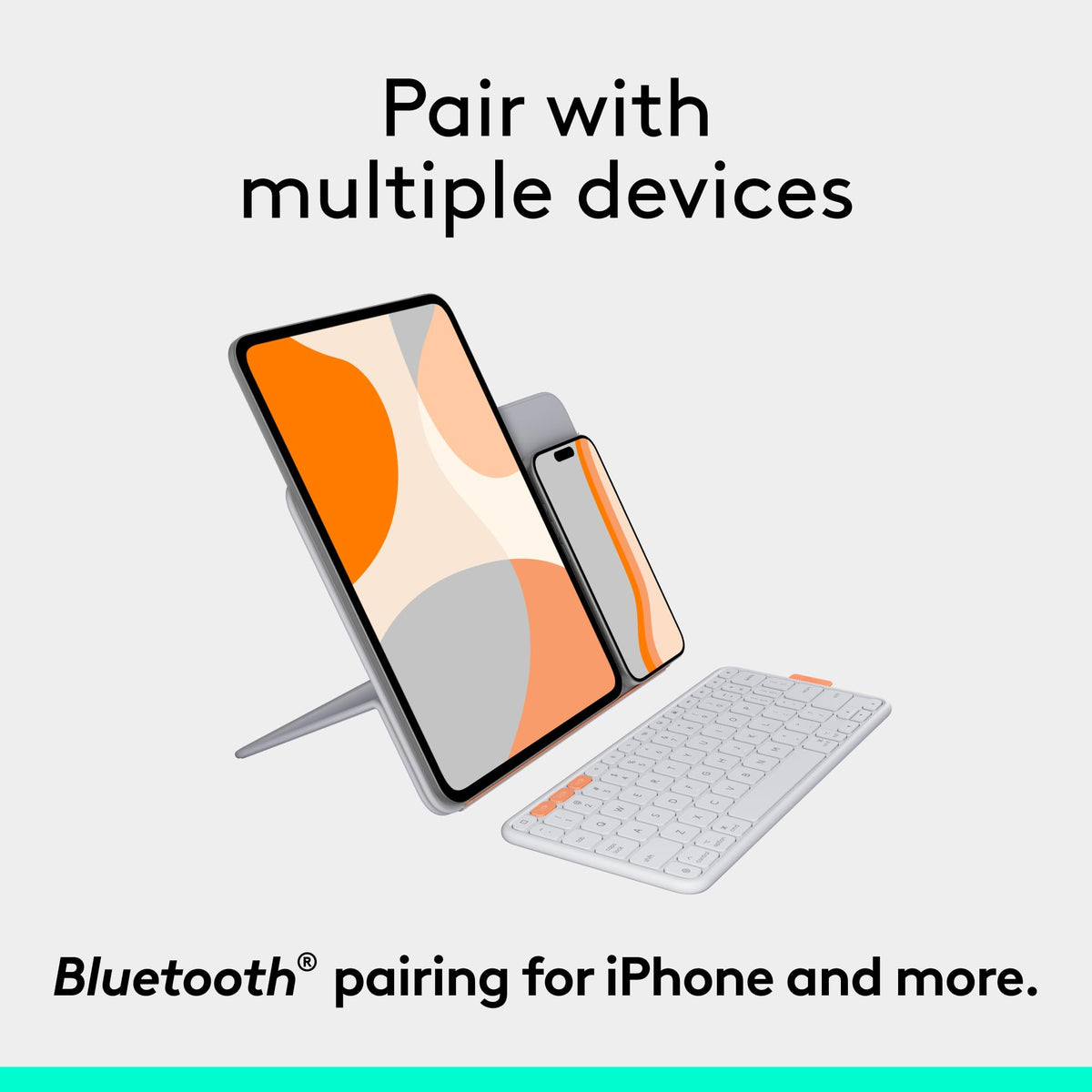 Flip Folio Keyboard Case iPad Pro 11 inch M4 & M5 Air M2-Off-White by Logitech – 11", Plastic, Off-White, Model 920-013844