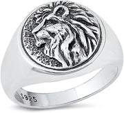 CloseoutWarehouse Sterling Silver King Lion Head Ring