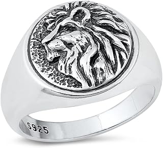 CloseoutWarehouse Sterling Silver King Lion Head Ring
