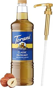 Torani Sugar Free Classic Hazelnut Syrup 1L Bottle – Keto, Zero Sugar
