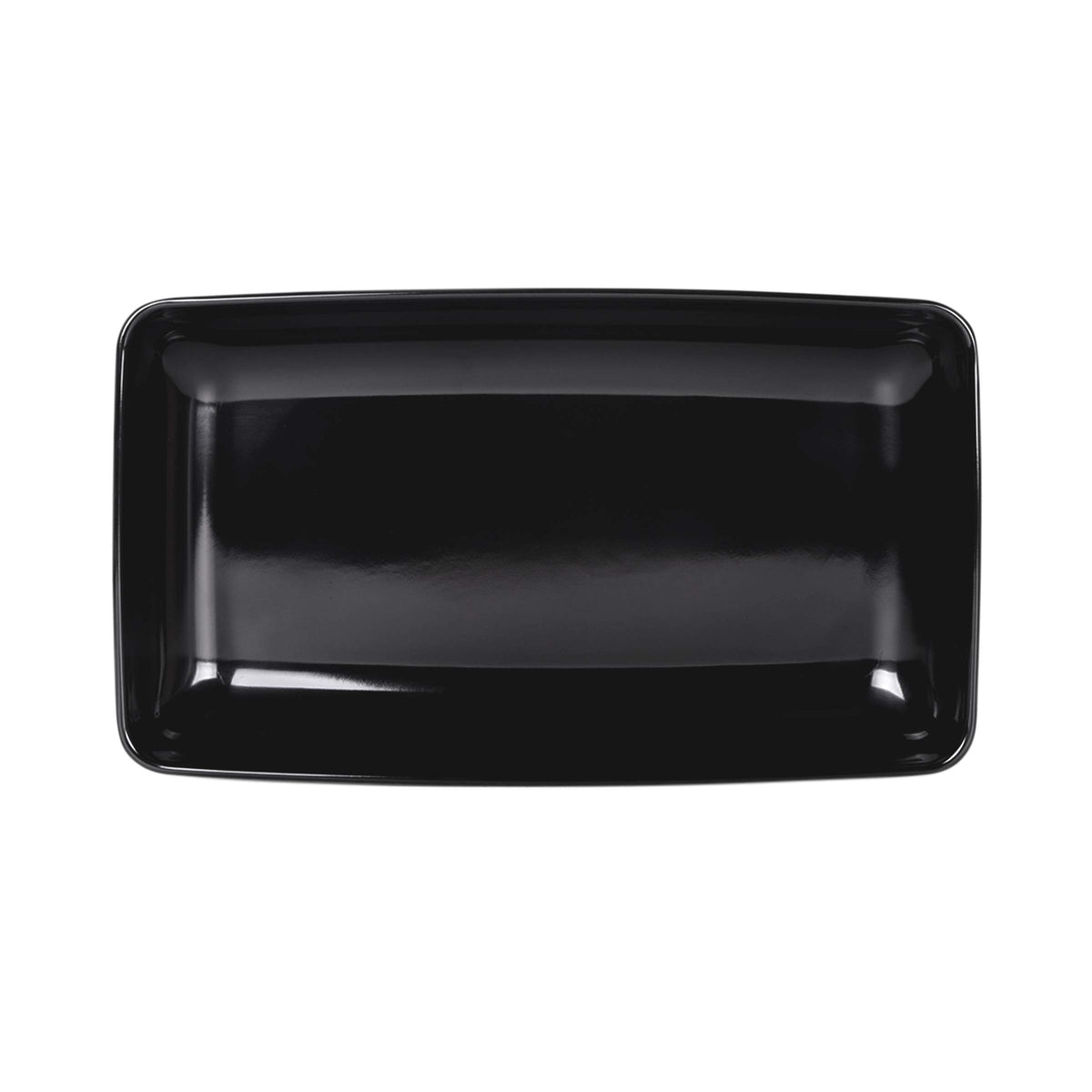 14" x 8" Black Rectangular Heavy-Duty Melamine Plastic Serving Platter by Elite Global Solutions – 14" x 8", 2.5 quarts, Melamine, Black, Model M85145-B