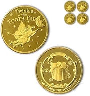 Tooth Fairy Coins Classic Tooth Fairy Golden Coins, Keepsake for Lost Tooth Kids (4 PCS)