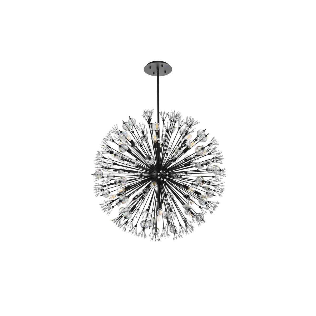 Vera 24 Light Pendant by Lighting Design – Metal, Clear, Model 2550D38BK