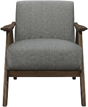 Textured Fabric-Upholstered Accent Chair with Armrests by Starlight Canyon Home – Textured, Grey