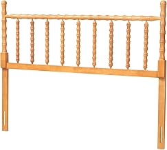 Baxton Studio Edaline Bamboo Motif Headboard Crafted Wood Panel King Oak Brown