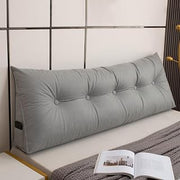 Headboard Pillow Upholstered Cover with Cushion Portable Dorm Day Bed Large Triangular Bolster Removable and Washable Silver King 79" 200Cm