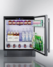 Summit 27” Refrigerator by Summit Appliance – 27" Wide, 4.98 cubic_feet, Stainless Steel, Black, Model FF27BSS