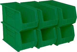 Akro-Mils 30265 AkroBins Plastic Storage Bins, 18"x8.25"x9", Green, 6-Pack