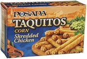 Posada Shredded Chicken Taquitos, Spicy Frozen Appetizers, Bulk 192 Count, 1.1 Oz Each, Heat & Serve Mexican Snack