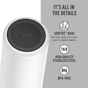 ICON SERIES by THERMOS – 24 Ounces, 24.0 fluid_ounces, Stainless Steel, White, Model IS2252WH4